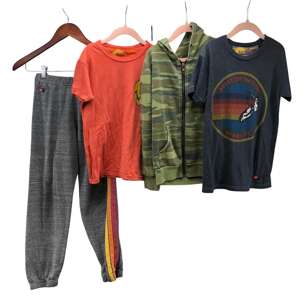 Aviator Nation Clothing Lot Unisex Kids 10 Multicolor Camo Rainbow 4pc Set